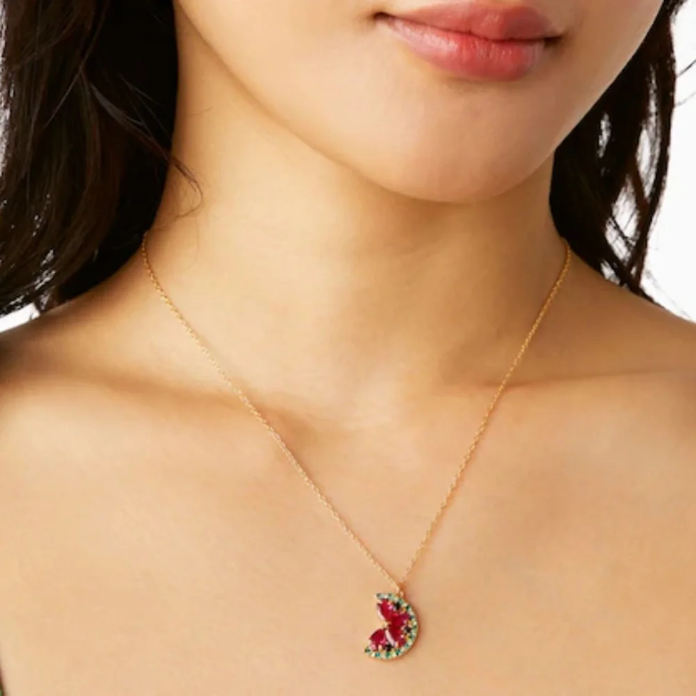$79 Kate Spade Watermelon Mini Pendant Necklace - Picture 2 of 7